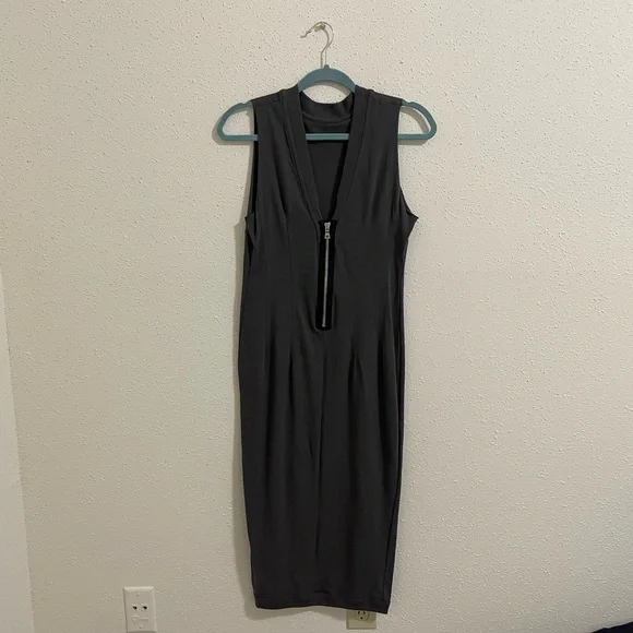 RtA Bandit Dress Jersey Knit Midi Faded Grey - Picture 3 of 12